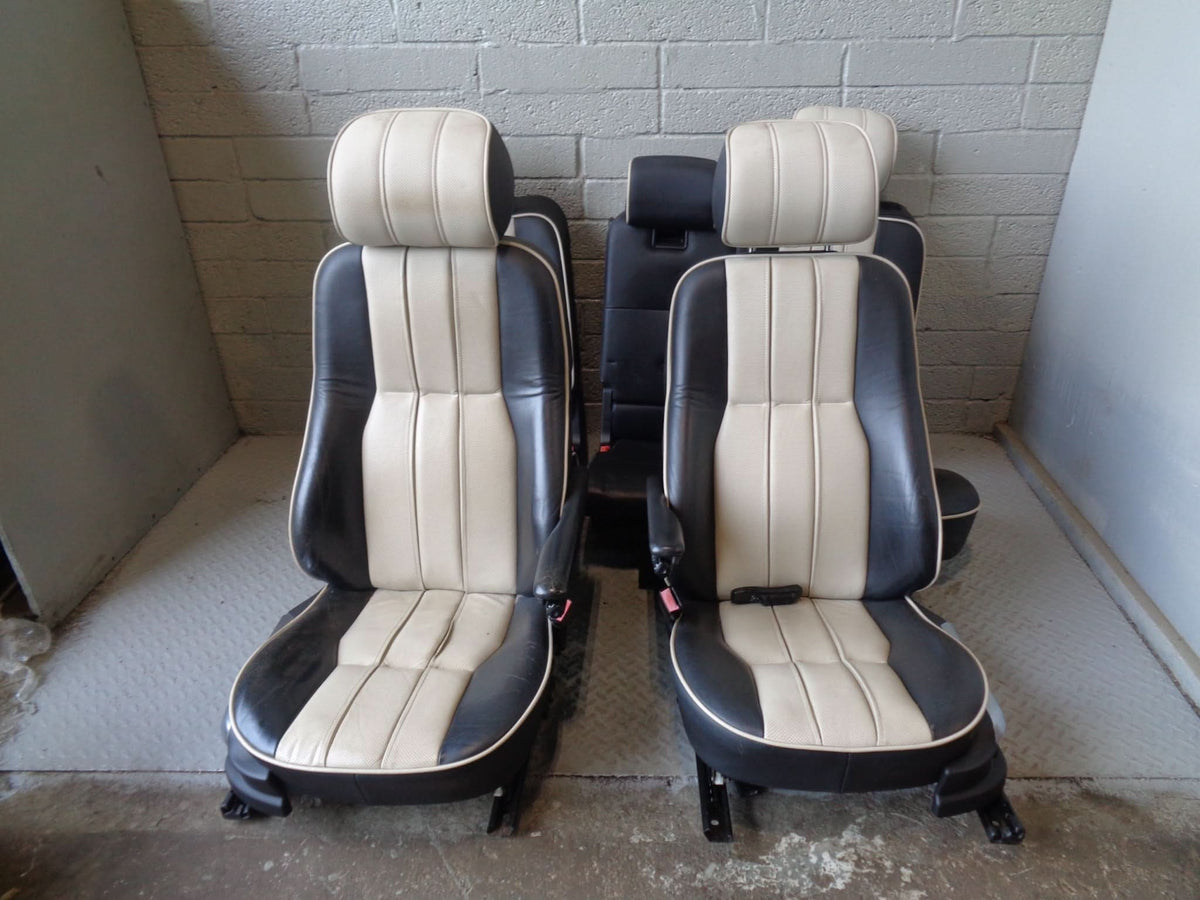 Range Rover L322 Leather Seats Black and White Set of 5 2002 To 2006 L18094