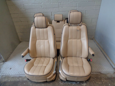 Range Rover L322 Leather Seats Sand Black Piping Set of 5 2006 To 2009 L04114