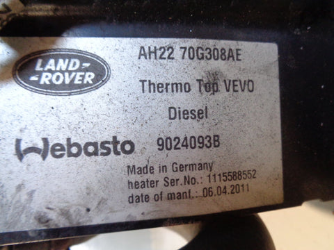 Webasto Pre-Heater AH22-70G308AE Range Rover Sport L320 Land Rover Discovery 4