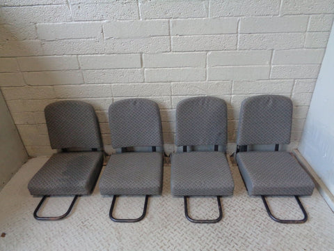 Defender 90 County Rear Seats Set of 4 Cloth Grey Land Rover 1986 to 1998