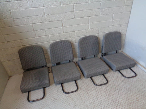 Defender 90 County Rear Seats Set of 4 Cloth Grey Land Rover 1986 to 1998