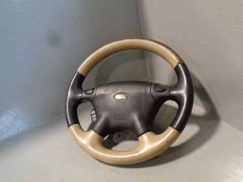 Freelander 1 Steering Wheel Cream Black Leather Land Rover 2004 to 2006 S11064