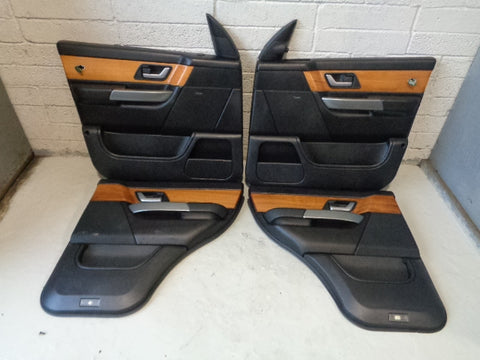 Range Rover Sport Door Cards in Black with Wood Trim L320 2005 to 2009 B17033