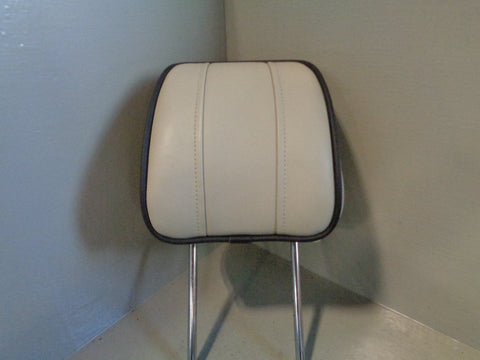 Range Rover L322 Rear Headrest in Ivory with Black Piping Near Side 2009 to 2013